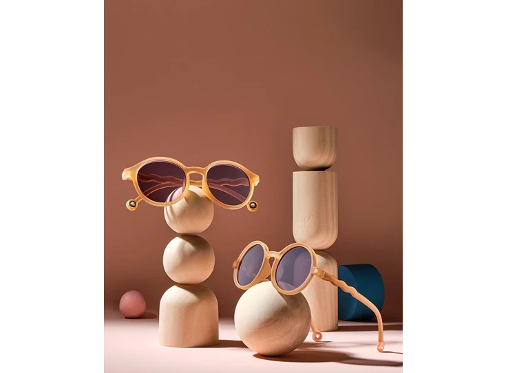 Zonnebril-5-12j-Classic-Olivio-Round-Polarized-Sand-Beige